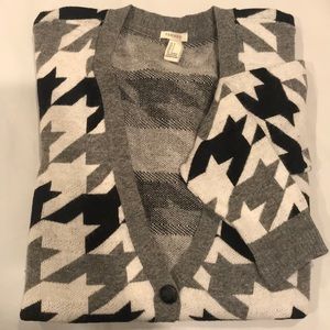 Exploded herringbone sweater cardigan